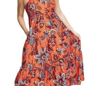 Rhode X for Target Midi Dress Women's Size XXS Floral Leafy Printed Boho Cotton